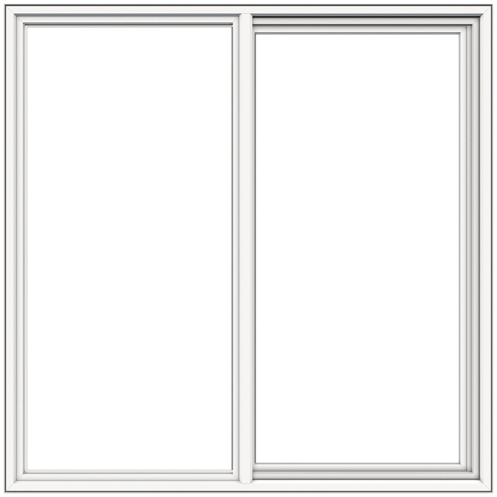 JELD-WEN FiniShield V-4500 23-1/2 in x 23-1/2 in x 3 in Jamb Right-Operable Vinyl Black Sliding Window, Full Screen Included