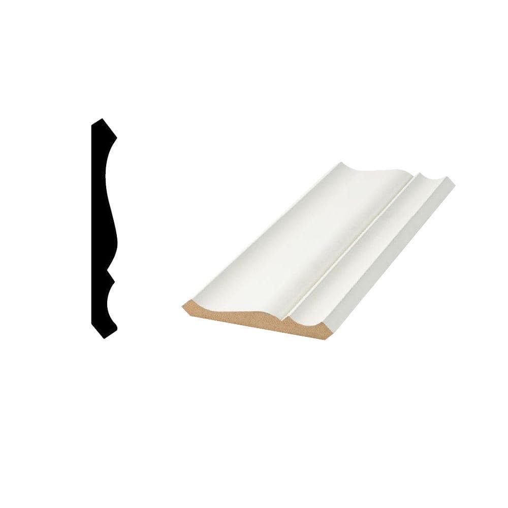 Woodgrain Millwork LWM 47 9/16 in. x 4-5/8 in. Primed Medium Density Fiberboard Crown Moulding