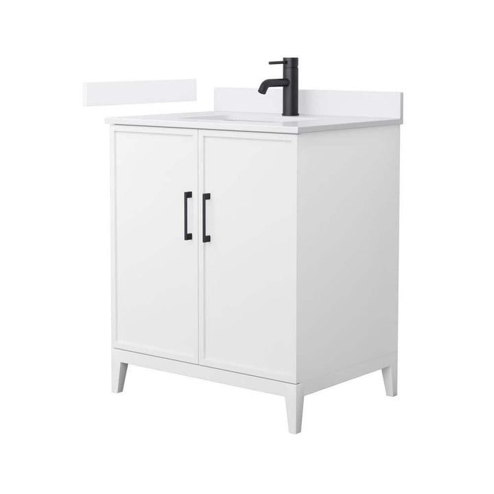 Wyndham Collection Elan 30" Bathroom Vanity with White Cultured Marble Top