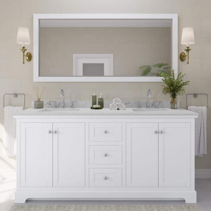 Wyndham Collection Avery 72" Double Bath Vanity with Giotto Quartz Top
