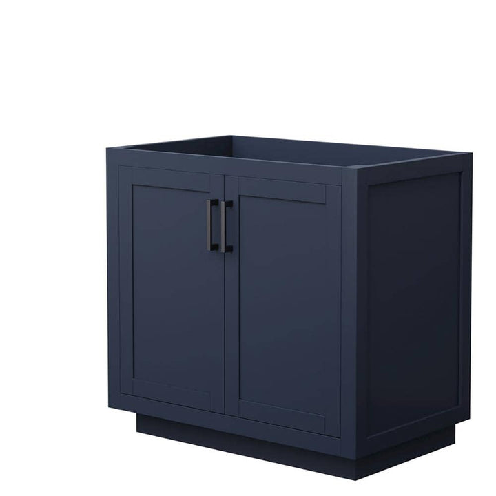 Wyndham Collection Miranda 35.25 in. Bathroom Vanity Cabinet, Dark Blue