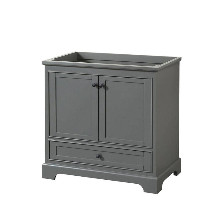 Wyndham Collection Deborah 35.25" Dark Gray Bathroom Vanity Cabinet without Top