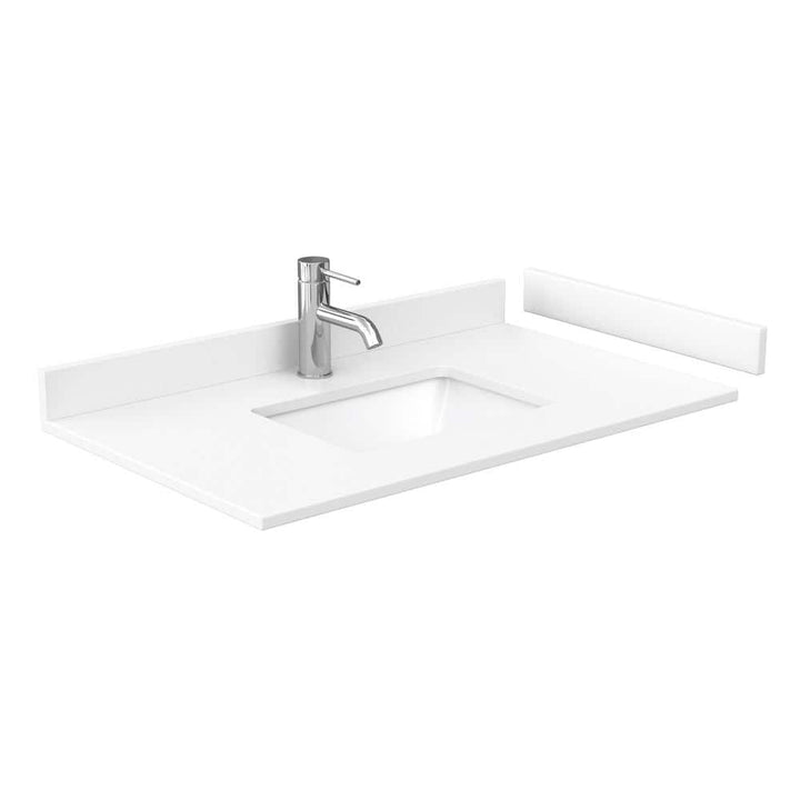 Wyndham Collection 36 in. Cultured Marble Vanity Top with White Basin and Backsplash