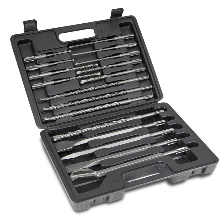 XtremepowerUS SDS-Plus Tungsten Carbide Rotary Hammer Drill and Chisel Metric Bit Set (17-piece)