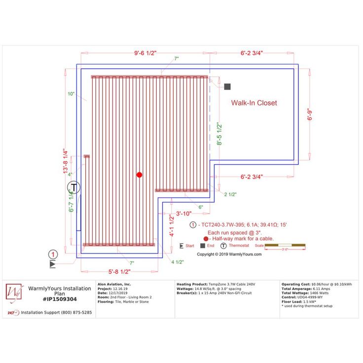 WarmlyYours 395 ft. Cable System with Touch Screen Thermostat