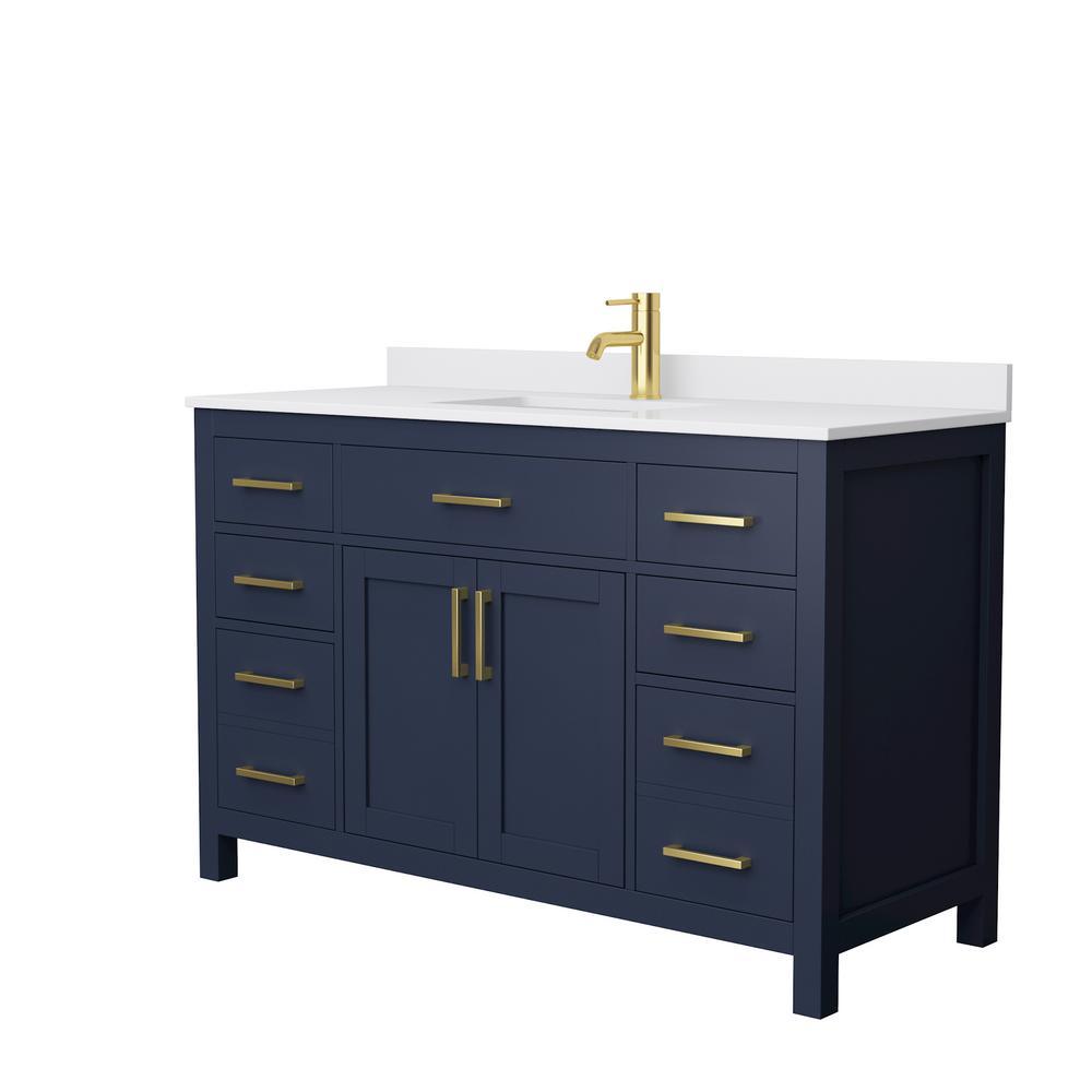 Beckett 42 in. W x 22 in. D Single Vanity in White with Cultured Marble Vanity Top in White with White Basin - Super Arbor