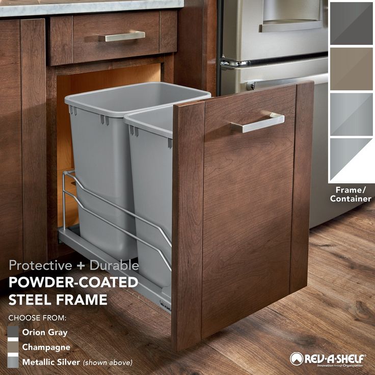 Rev-A-Shelf 35-Quart Plastic Soft Close Pull Out Trash Can