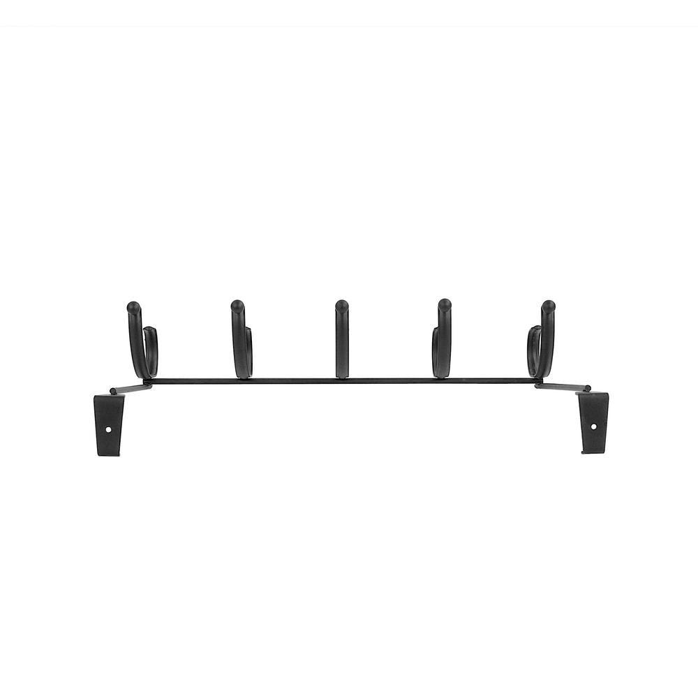Voy 16-1/4 in. L Decorative 5-Hook Over the Door Rack in Black - Super Arbor