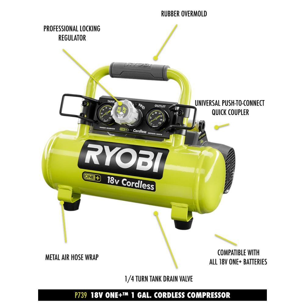 18-Volt ONE+ Cordless 1 Gal. Portable Air Compressor (Tool-Only) - Super Arbor