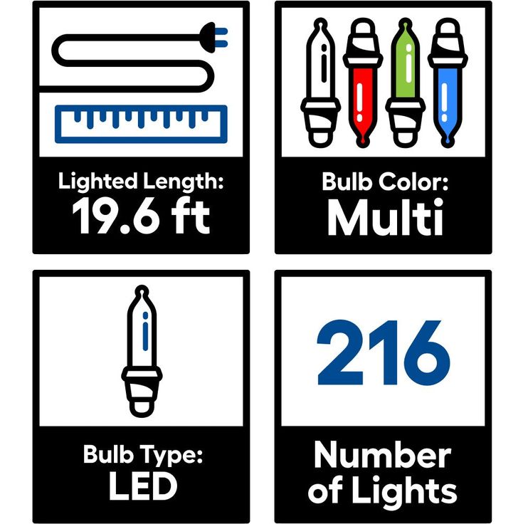 GE StayBright 216-Light 19.6-ft Multicolor Integrated LED Christmas Tape Lights