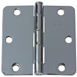 GlideRite 3-1/2 in. Polished Chrome Steel Door Hinges, 1/4 in. Corner Radius, with Screws (24-Pack)