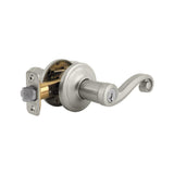 Lido Satin Nickel Entry Door Lever Featuring SmartKey Security - Super Arbor