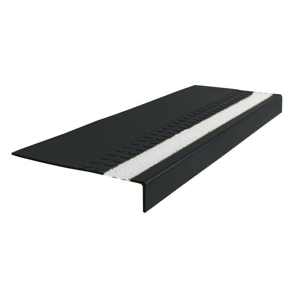 Flexco #575 Series 12-in x 54-in Black Dahlia with White Grit Strip Stair Tread