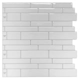 LongKing White Subway 12 in. x 12 in. Peel and Stick Wall Tile Backsplash (10-Pack)