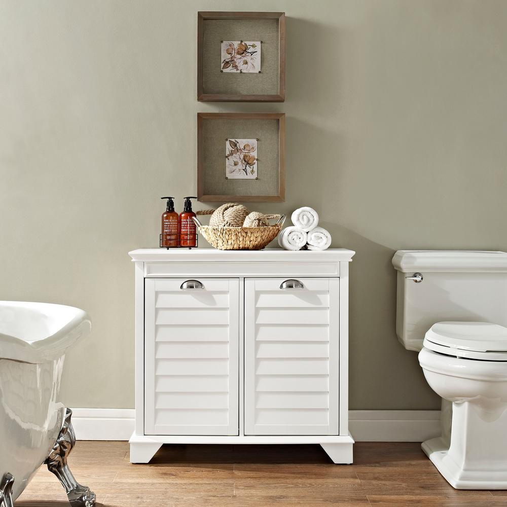 Lydia 31.13 in. W Linen Hamper in White - Super Arbor