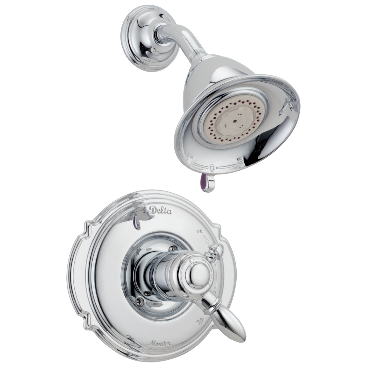 Delta Victorian Chrome 2‑Handle Multi-Function Shower Faucet Trim, 5.5-in Showerhead, T17255