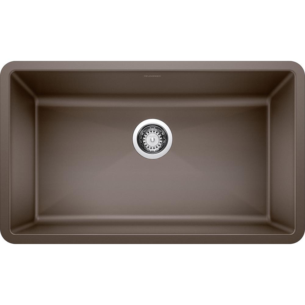 PRECIS Undermount Granite Composite 32 in. Single Bowl Kitchen Sink in White - Super Arbor