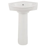 Pegasus Evolution Corner Pedestal Combo Bathroom Sink in White