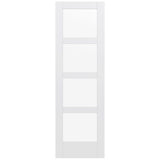 36 in. x 80 in. MODA Primed PMC1044 Solid Core Wood Interior Door Slab w/Clear Glass