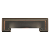 Hickory Hardware Studio 3-in or 3-3/4-in (96mm) Center to Center Oil-Rubbed Bronze Highlighted Rectangular Cup Drawer Pull
