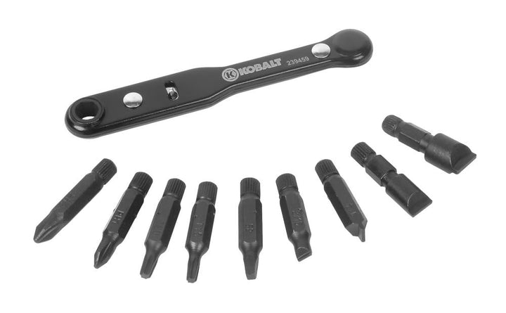 Kobalt 10-Piece Steel Handle Ratcheting #4 3-in Multi-Bit Screwdriver Set