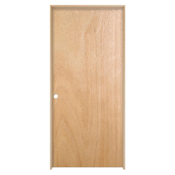 JELD-WEN Flush 36-in x 80-in Unfinished Hollow Core Lauan Veneer Right-Hand Single Prehung Interior Door