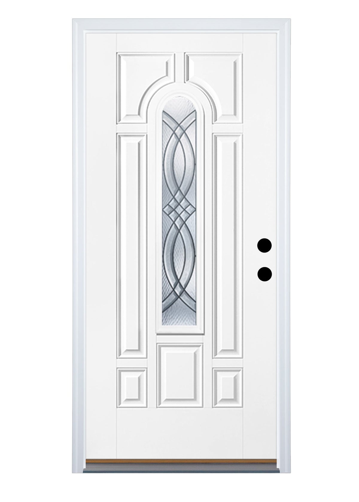 Therma-Tru Benchmark Doors TerraCourt 36-in x 80-in Fiberglass Center Arch Lite Left-Hand Inswing Ready to Paint Unfinished Prehung Single Front Door with Brickmould