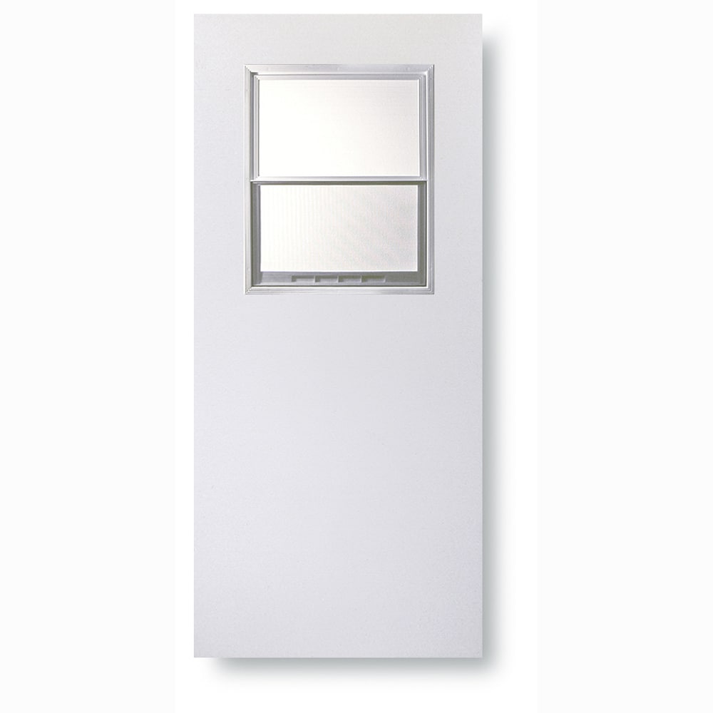 RELIABILT 30-in x 80-in Primed Half Lite Slab Front Door with Clear Glass