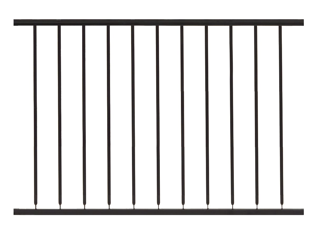 Gilpin Hampton 4-ft x 1.25-in x 32-in Black Metal Deck Rail Kit