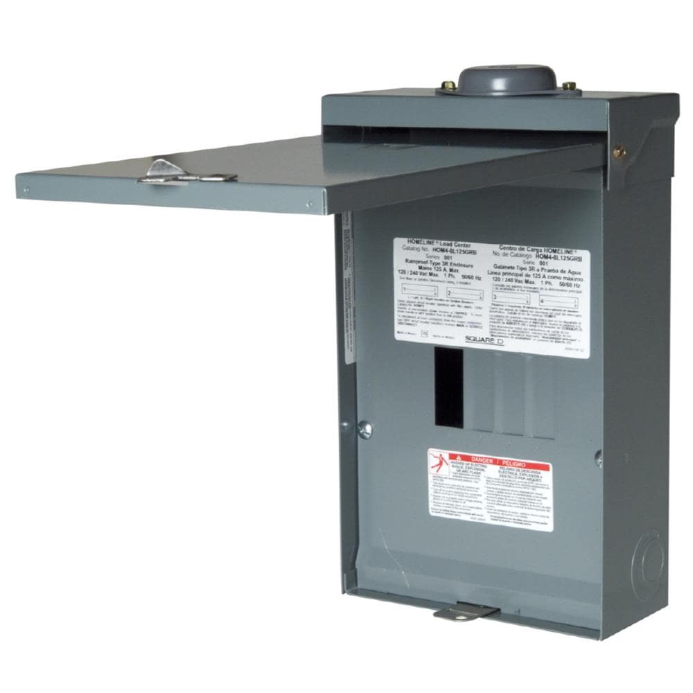 Square D Homeline 125-Amp 4-space load center - front view