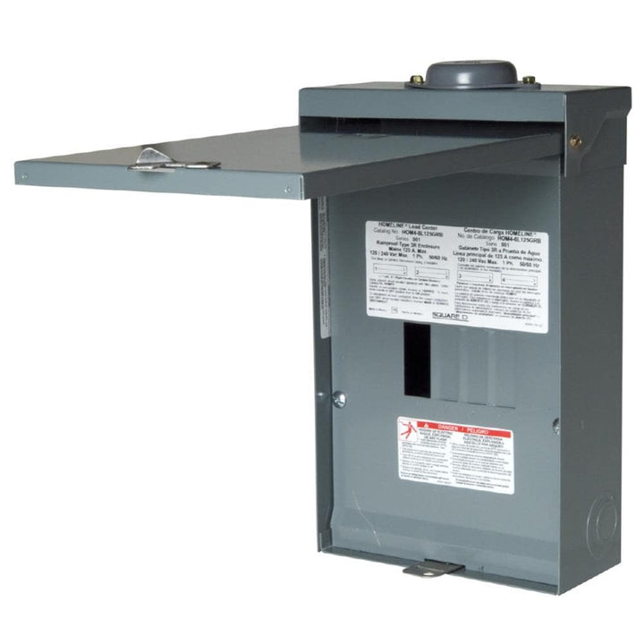 Square D Homeline 125-Amp 4-space load center - front view
