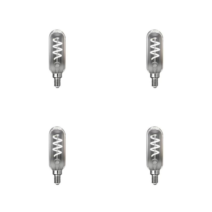 Feit Electric 25-Watt Equivalent T6 Candelabra Dimmable LED Smoke Glass Vintage Light Bulb with Spiral Filament Daylight (4-Pack)