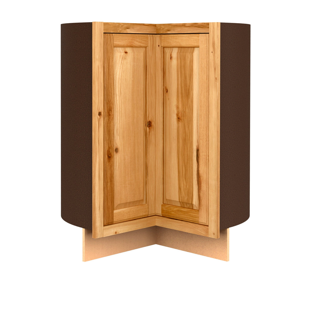 Diamond NOW Denver 36-in W x 35-in H x 23.75-in D Natural Rustic Hickory Lazy Susan Corner Base Fully Assembled Cabinet (Raised Panel Square Style)