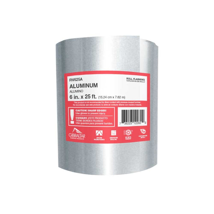 Gibraltar Building Products 6-in x 25-ft Silver Aluminum Roll Flashing RV625A