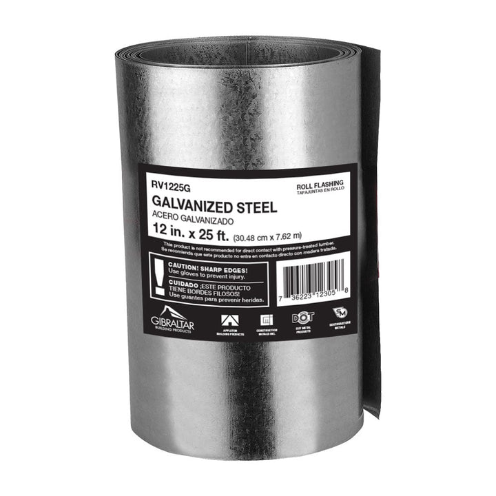 Gibraltar Building Products 12-in x 25-ft Silver Galvanized Steel Roll Flashing (RV1225G)