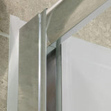 Visions 56-60 in. W x 0 in. D x 58 in. H Semi-Frameless Sliding Tub Door in Brushed Nickel