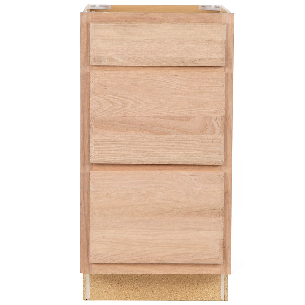 Opus Oak Brook 18-in x 35-in Natural Unfinished Oak 3-Drawer Base Cabinet