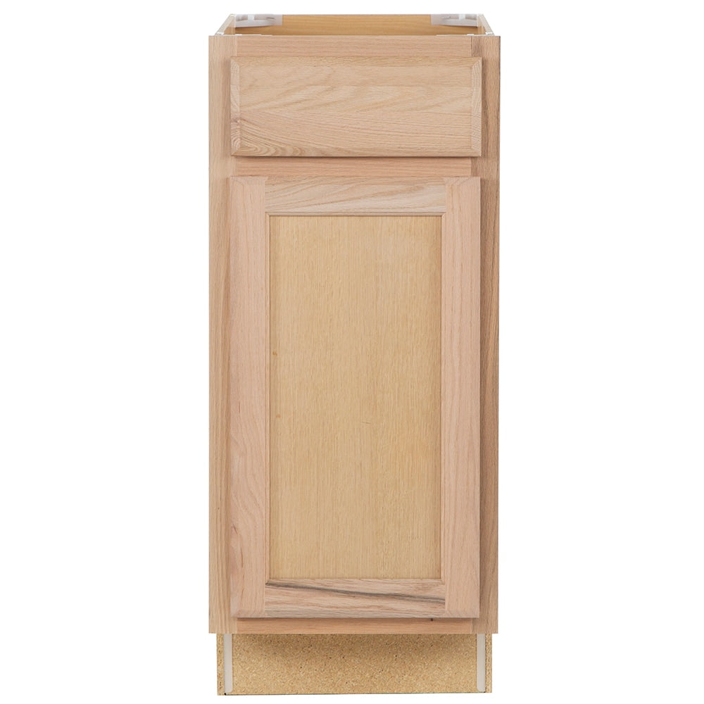 Project Source Oak Brook 15-in W x 35-in H x 23.75-in D Unfinished Oak Door and Drawer Base Cabinet