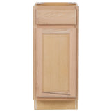 Project Source Oak Brook 15-in W x 35-in H x 23.75-in D Unfinished Oak Door and Drawer Base Cabinet