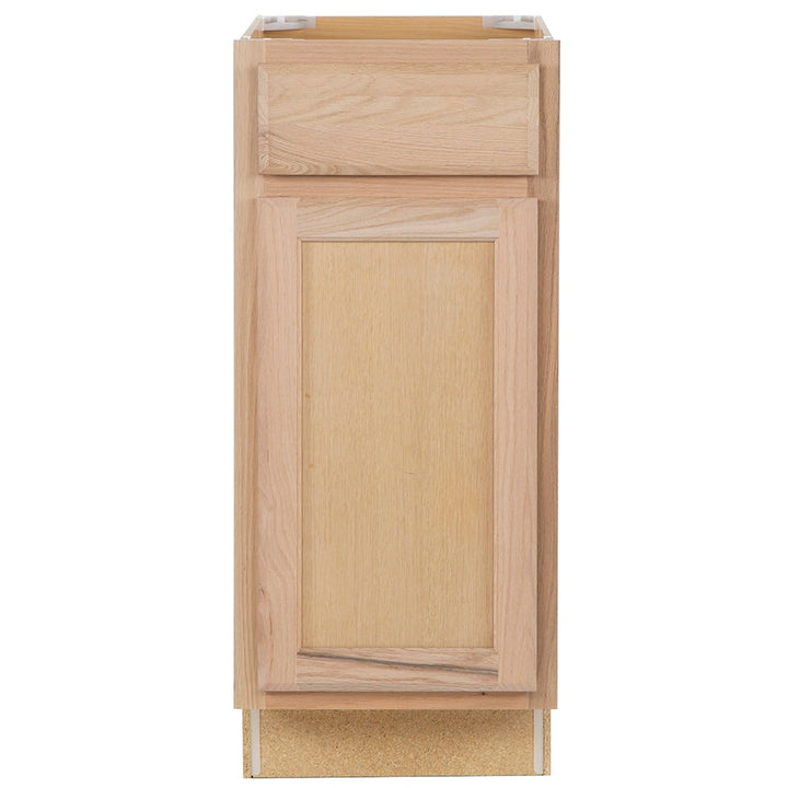 Project Source Oak Brook 15-in W x 35-in H x 23.75-in D Unfinished Oak Door and Drawer Base Cabinet