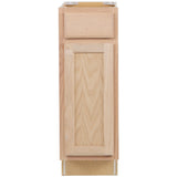 Project Source Oak Brook 12-in W x 35-in H x 23.75-in D Unfinished Oak Door and Drawer Base Cabinet, Fully Assembled