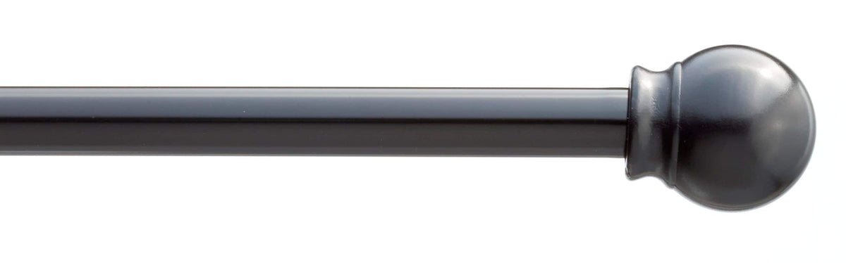 Project Source 48-in to 84-in Black Steel Single Curtain Rod