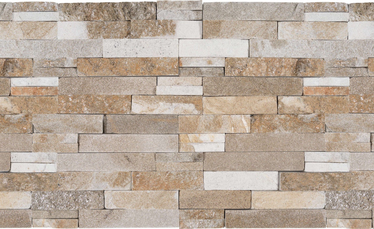 Satori Desert Quartz Ledgestone 6-in x 12-in Natural Stone Quartz Wall Tile, 0.48-sq ft per Piece