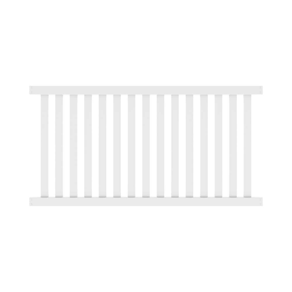 Freedom Terex 4-ft H x 8-ft W White Vinyl Fence Panel (Unassembled)