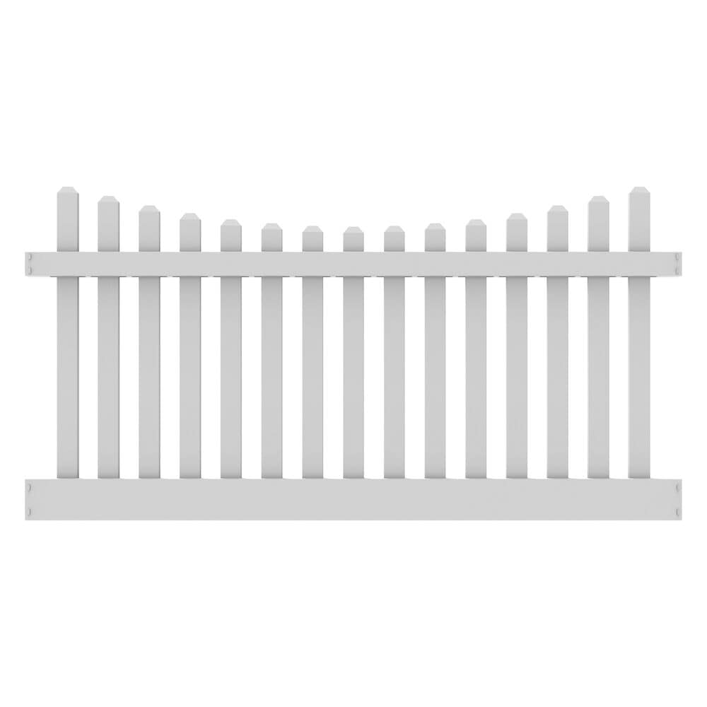 Freedom Lennox 4-ft H x 8-ft W White Vinyl Fence Panel (Unassembled)