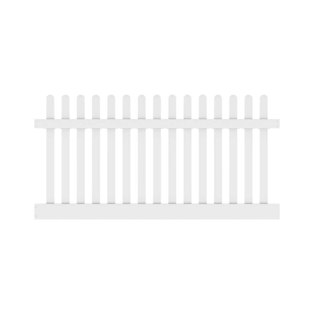 Freedom Lennox 4-ft H x 8-ft W White Vinyl Fence Panel (Unassembled)