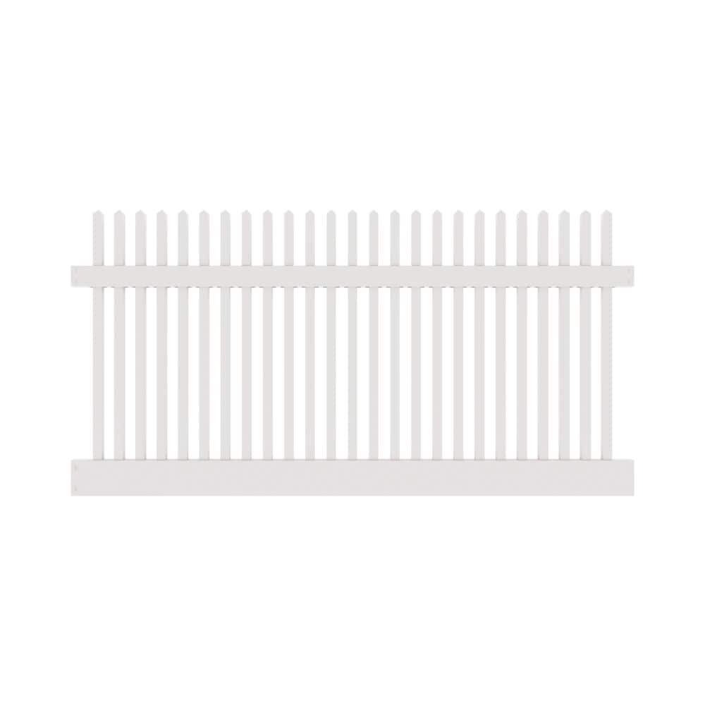 Freedom Keswick 4-ft H x 8-ft W White Vinyl Fence Panel (Unassembled)