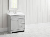 Style Selections Ellenbee 30.5-in Gray Single Sink Bathroom Vanity with White Cultured Marble Top