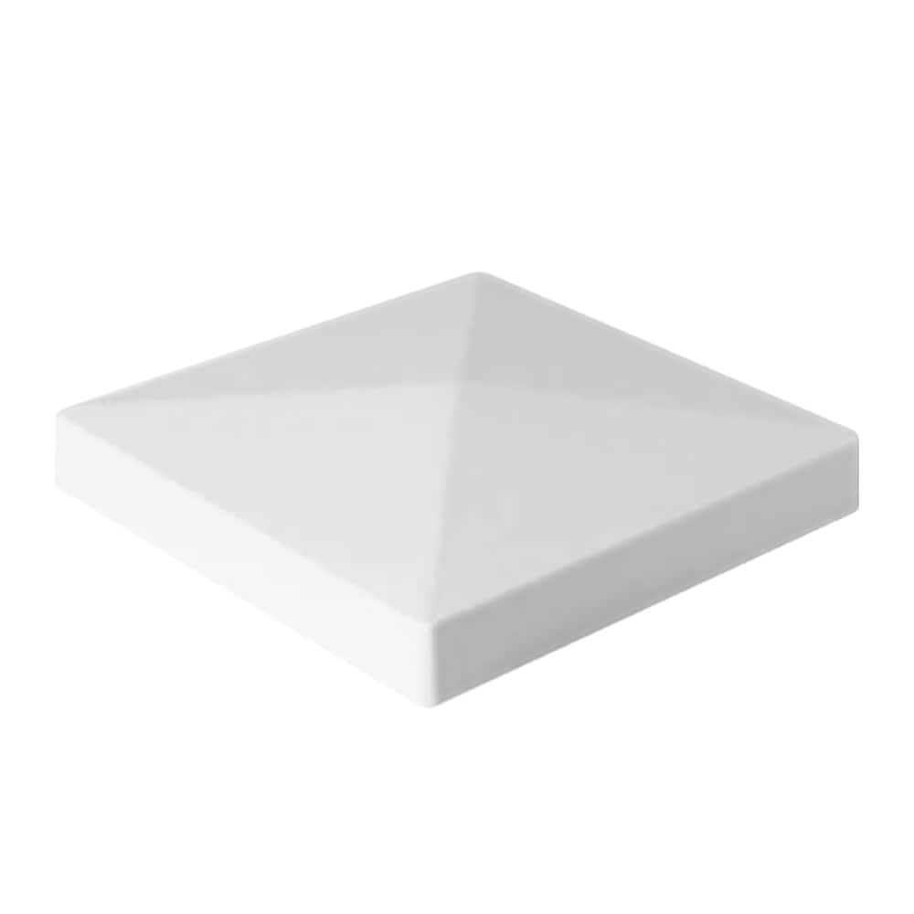 4-in W x 4-in L White Vinyl Fence Post Cap- Fits Common Post Measurement: 4-in x 4-in
