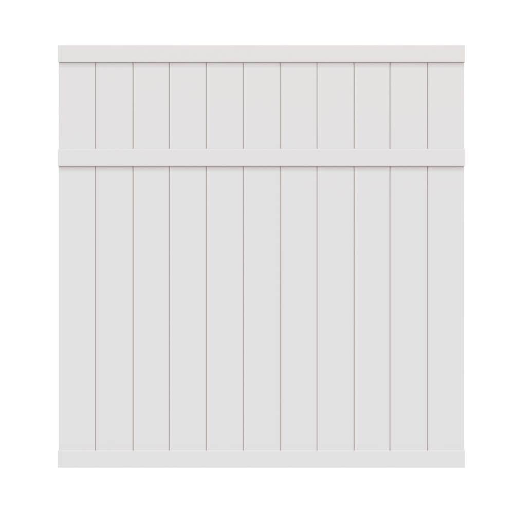 Freedom Brighton 6-ft H x 6-ft W White Privacy Vinyl Flat-top Fence Panel (Assembled)